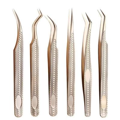 China Custom Beauty Salon Lash Extension Tweezers High Quality Eyebrow Eyelash Extension Tweezers Set for sale