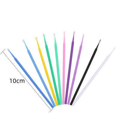 China Eyelash Eyebrow / Makeup Coloful Cotton Micro Broom Portable and Lightweight Plastic Handle Cotton Brush for sale