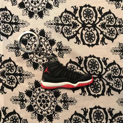 China Wholesale cheap rubber soft PVC cartoon jordan11 Mini Air Silicon basketball shoes keychains for sale