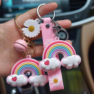 China Souvenir Offset Printing 1 Color Carabiner Key Chain Rubber Rainbow Key Chain For Bag for sale