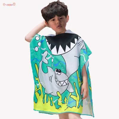 China Wholesales cheap kids poncho microfiber personalized QUICK DRY hooded beach towel for sale