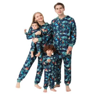 China Parents And Child Christmas Thermal Pajamas Family Matching Onesie Printed Romper for sale