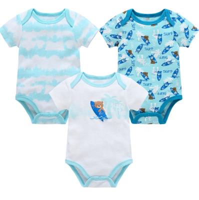 China Wholesale QUICK DRY Blended Cotton 3pcs/group Cute Baby Newborn Infant Bodysuit for sale