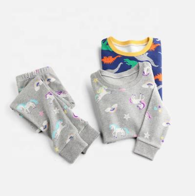 China Thermal Customize OEM/ODM 2pcs Set Sleepwear Kid Long Sleeve Pants Kids Cotton Pajamas for sale