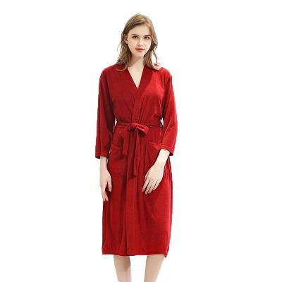 China Japanese style thermal absorbent bathrobe wholesale towel woman section long robe thin sauna steaming pajamas for sale