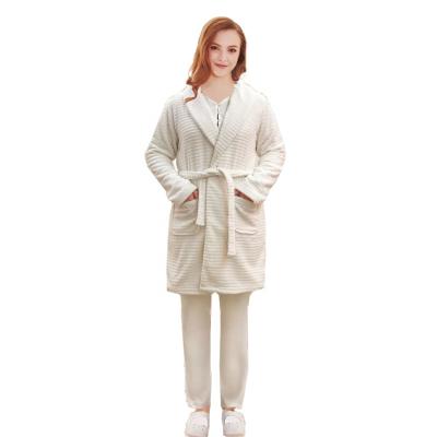 China Wholesale Thermal Fleece Coral Plush Luxury Bathrobe For Men Women Sleepwear for sale