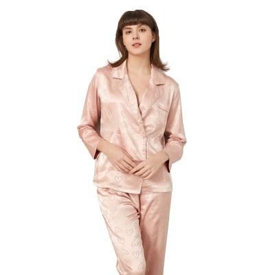 China Factory wholesale high quality QUICK DRY design luxury printed silk pajamas set for sleeping wear for women for sale