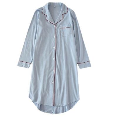 China 100% Female Lounge Wear Women Lounge Wear Sleepwear Nightgown Long Sleeve Cotton Robe High Quality QUICK DRY Nightgown Robe for sale