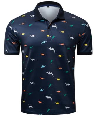 China Wholesale High Quality Golf Mens Polo Shirt Anti-wrinkle Printing Dinosaur Polo Shirts for sale