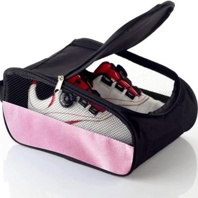 China Outdoor Zippered Golf Shoe Bag Golf Shoe Bag Carrier Bags With Ventilation Sports Shoe Bag for sale