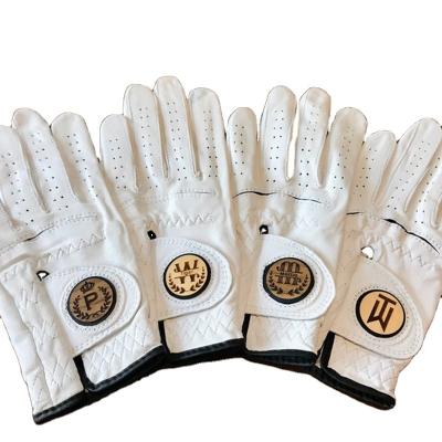 China Mens Left Handed Golf Glove Leather White Golf Glove Gifts For Golfers for sale