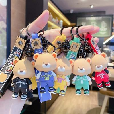 China New arrivals llaveros basketball rubber tank top back plastic key chains fashion for backpack keychains car pendant keychains for sale