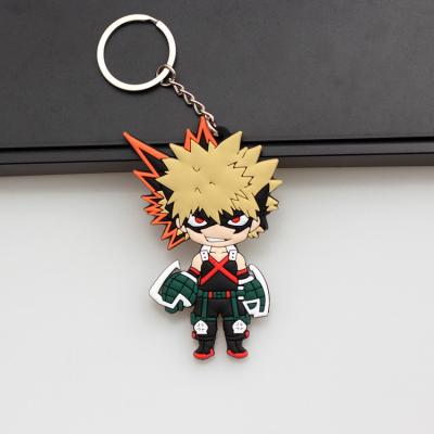 China Promotional cheap 2D rubber my hero academia llaveros silicone rubber products PVC Japan anime charms decoration for sale