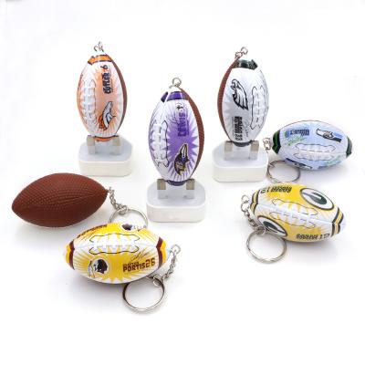 China American Footballs Nfl Steelers Patriots Colts Ravens Broncos Patriots Colts Ravens Broncos Rugby Ball Synthetic Leather Rugby Ball Chain Llaveros for sale