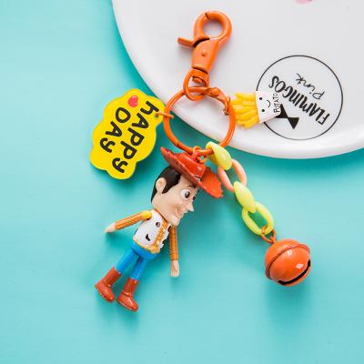 China 2022 New Product Boy Girl Llaveros Stitch Mike Minnie Daisy Woody Winny Resin Opens Key Chain Metal Key Chains Bell Chain Accessories for sale