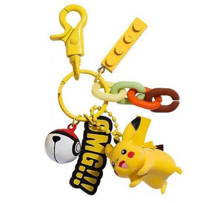 China 2022 Crafts Rubber Pikachu Resin New Product Metal Key Chains Key Chain Hook Llaveros Charm OH MY GOD Block Chain Push Ball Accessories for sale