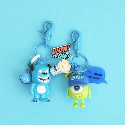 China Boy Girl Ideas 2022 New Product Monsters Mike James Anime Resin Opens Key Chain Metal Key Chains Bag Llaveros Charm Bell Accessories for sale