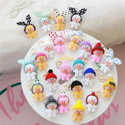 China 2022 New Arrivals Plush llaveros Kawaii Plush Toy Cute Hot Metal Stock Number Duck Key Chains Bags Girls Gifts for sale