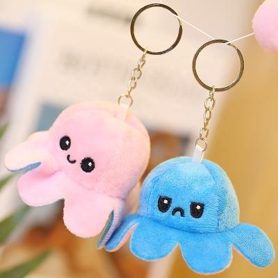 China Amazon Hot Selling Octopus Plush Stuffed Animals llaveros squide Stuffed Toys Reversible Soft Stuffed Animals Key Chain for sale