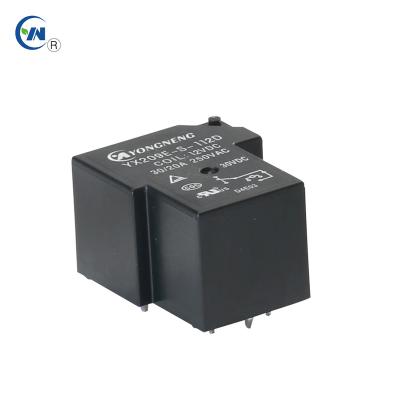 China Dongguan relay manufacturer HF105F-1 T90 high power refrigerator compressor 12v 30A micro 6 pin jqx-15f sealed relay for sale