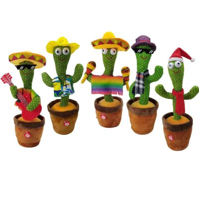 China 2022 Wholesale High Quality Eco-friendly Singing Cactus Plush Toy Talking For Kids Baby Cactus Baby Dancing Plush Toy for sale