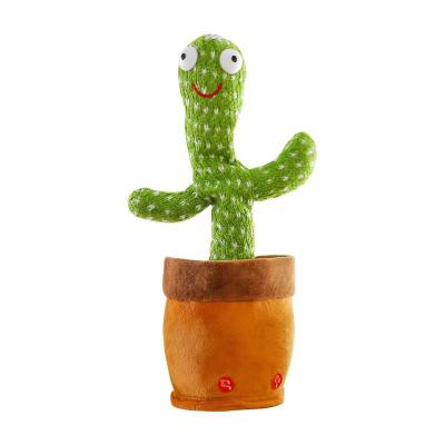 China Eco-friendly English Songs Dancing Cactus Flower UBS Twisting Music Doll Cute Cactus Plush Toy for sale