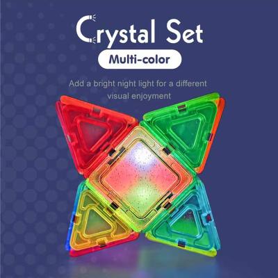 China DIY Brick Building Colorful Assembled Luminous Magnetic Tiles Diy Toy For Children Educational Magnetic Building Blocks Magnetic Blocks for sale