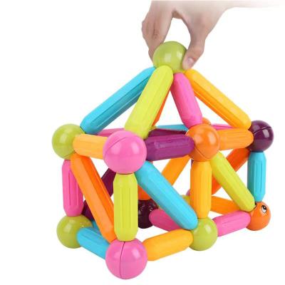 China DIY Smart Practice Strong Magnet Blocks Building Magnetic Balls&rods Magnetic Toy Educational Toy for sale