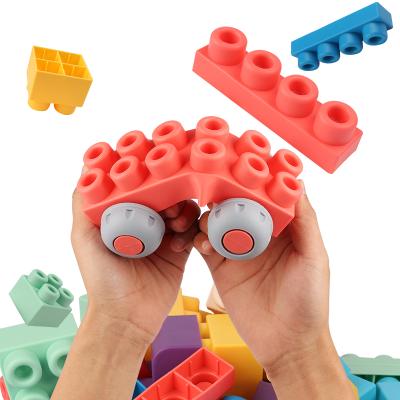 China Free Sample OEM ODM Hot Food Grade Teethers Silicone Educational Stacker Eco-friendly Material Toys Funny Baby Sensory Stacking Blocks for sale