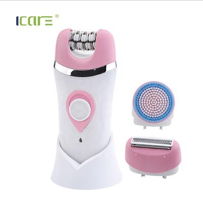 China Household Good Quality New Design 3 in 1 Rechargeable Lady Shaver, Epilator and Face Brush for sale