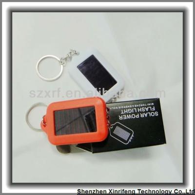 China Shenzhen ABS Plastic Solar Car Light Design Plastic Solar Key Chain Solar Key Chain With 2 LED for sale