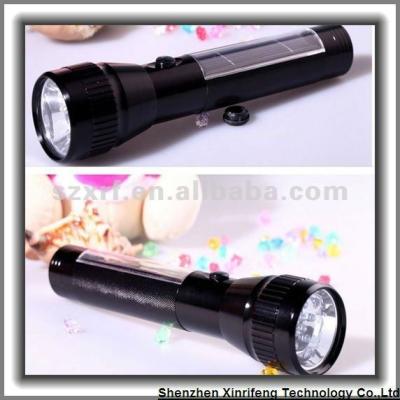 China Aluminum Alloy & Aluminum Solar Panel Power Chargeable Solar Energy Torch Black Silver for sale