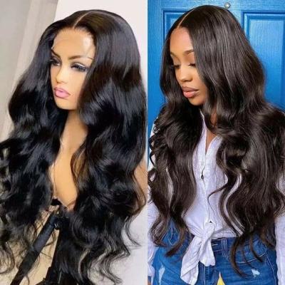 China Body Wave Pre Plucked Brazilian Peruvian Remy Human Hair Body Waves 360 24 Inch 4x4 Lace Front Human Hair Ombre Wigs for sale