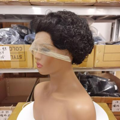 China 2022 Curly Cheap Hair Pixe Curly Short Bob Wig 100% Glueless Hair For Black Women for sale