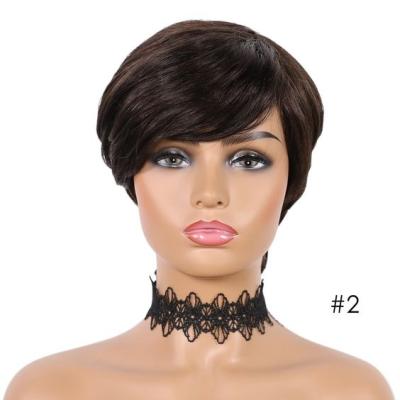 China Wholesale Cheap Curly Human Remy Hair Straight Pixie Cut Human Hair Short Bob Wig 100% Natural Brazilian Wig Machine Made Cuticles Aligned for sale