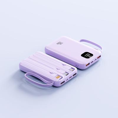 中国 耐久性 4 イン 1 ケーブル内蔵 10000mAh パワーバンク 販売のため