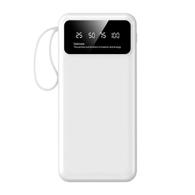 China Built-in Data Line 10000mAh Battery Charger Power Bank with USB Outputs and LED Display for sale