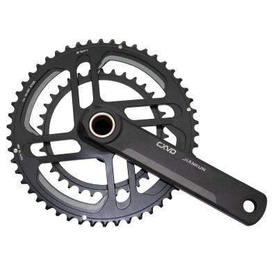 China Road Bikes New Technology 34/50T One-Piece, 36/52T, 39/53T Road Bicycle CNC / Design Hollow Aluminum Bike Crankset With Laser Logo for sale