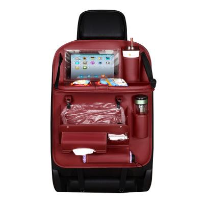 China Popular Car Backseat Organizer PU Car Backseat Organizer Waterproof Dustproof Waterproof Luxury Hanging Leathercar Organizer for sale