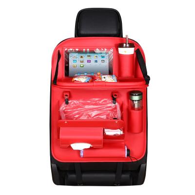 China Best Selling Waterproof Dustproof Car Hanging Organizer with Table Stand Portable Travel Organizer Hanging Bag with PVC Touch Screen Holder for sale