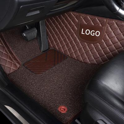 China Wholesale Popular High Quality Leather Luxury Car Floor Mats Customized Logo PVC 5d Double Layers Waterproof Car Mats For Tesla for sale