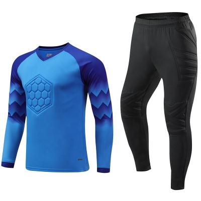 China New Design Breathable Men's Youth Adult Goalkeeper Soccer Long Sleeve Uniform Tank Top With Sponge On Chest for sale