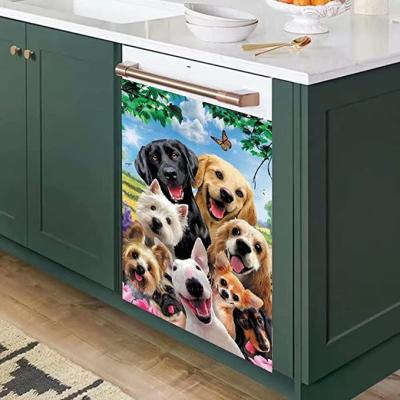 China Kitchen Reusable Animal Decoration Magnetic Blanket, Dog Pattern Dishwasher Refrigerator Washing Machine Decoration Gift Household for sale