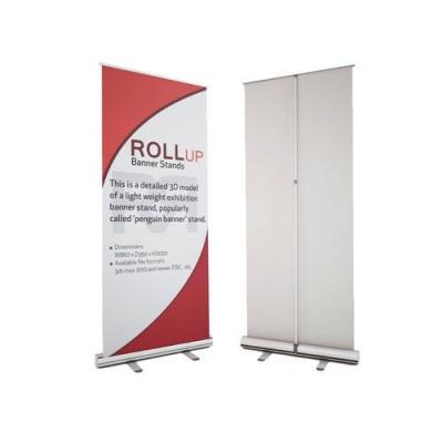 China Advertising Hot Sale Aluminum Roll Up Banner Advertising Display Poster Retractable Banner Pull Up Banner Stand for sale