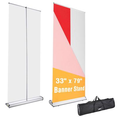 China Advertising Base Standard Size Portable Wide Floor Standing Pull Up Backdrop Banner Plastic Stable Roll Up Rack For Promotion Display for sale