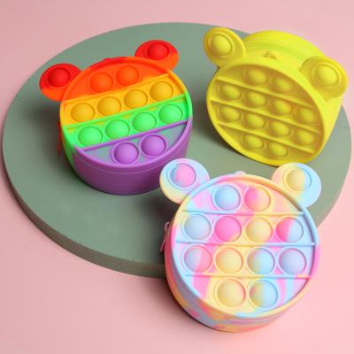 China Soft Silicone Kids Key Chain Coin Clip Wallet Promotional Colorful Cheap Small Gift for sale