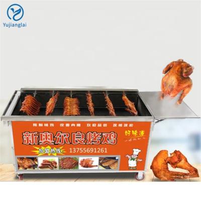 China high quality and cheap electric 6 bifurcate grill + charcoal powered chicken rotisserie oven for sale