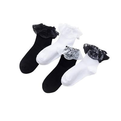 China KT2- D042 Breathable Lace Ruffle Socks Women Ruffle Socks Women's Frill Socks for sale