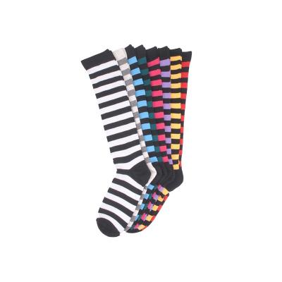 China Breathable KT2- F081 Striped High Socks Knee High Tube Socks Women Socks for sale