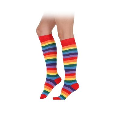 China KT2- F0078 Women's Breathable Striped Knee High Tube Band Socks For Women for sale